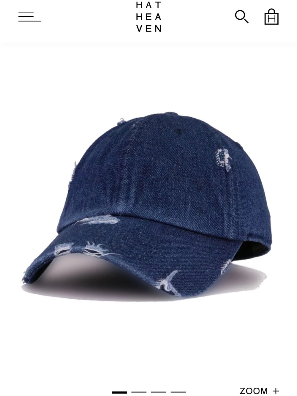 NEW KBETHOS Distressed Denim Baseball Cap, Dark Blue Vintage Dad Hat, Price Firm